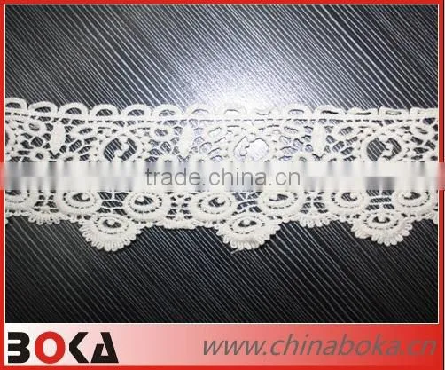 Fashion garment lace trim with metal and beads
