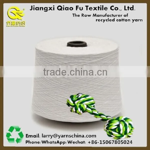 Open End Recycled Cotton Yarn Blended Polyester for Knitting Pet Toy with Free Yarn Sample