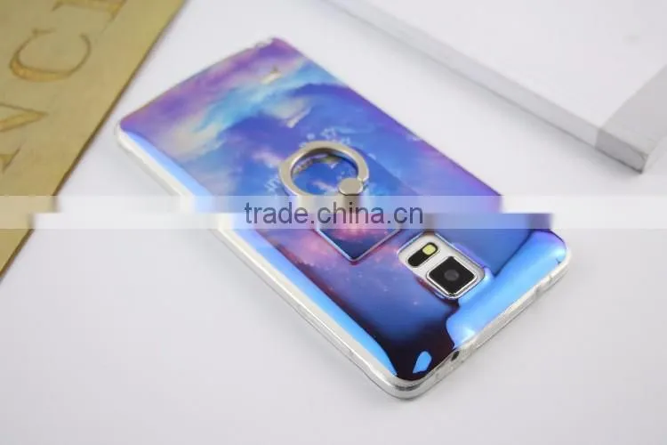 Blue light TPU city cartoon soft case with Ring Bracket for Samsung S6 edge/S7/Note5/A9/A710