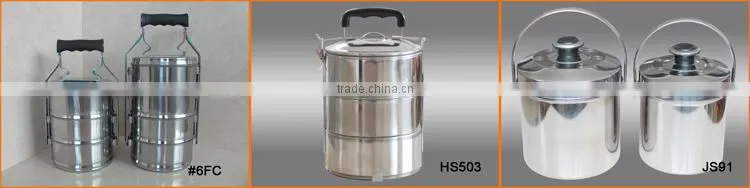 HS018 17cm Plastic And Stainless Steel Combination Lunch Box