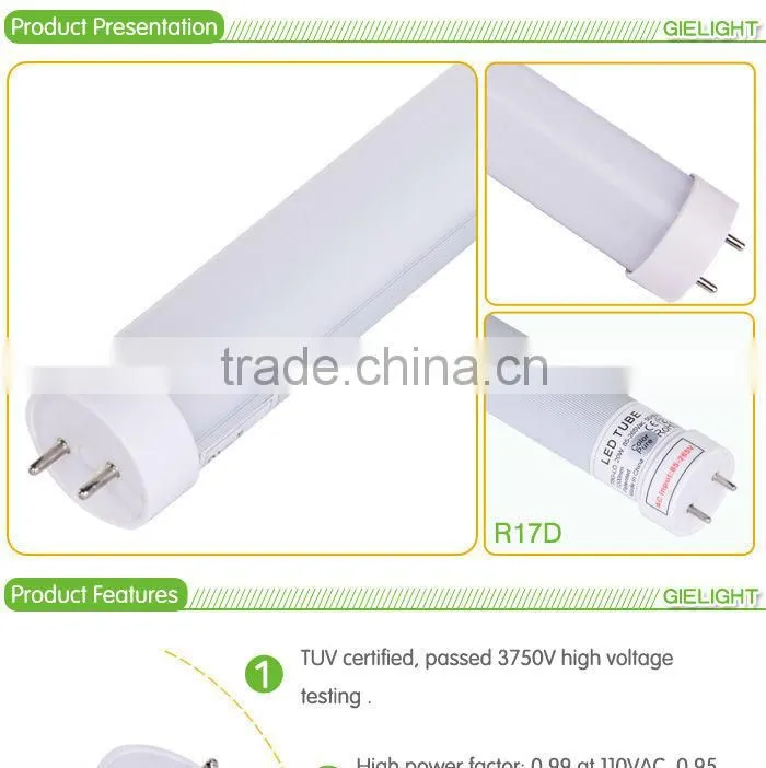 High brightness clear 5000K 4ft t8 led light 18w