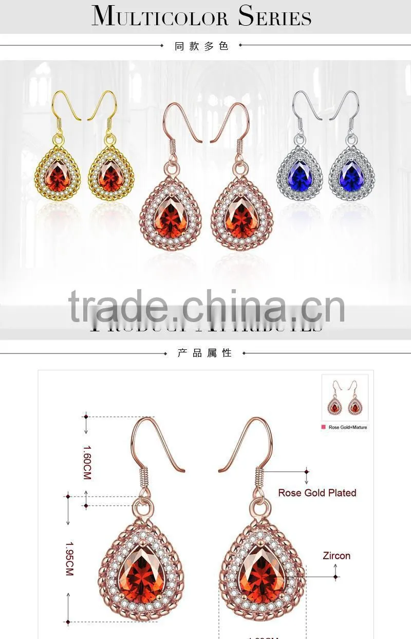 2015 new latest design indian gold jhumka crystal earring for young women