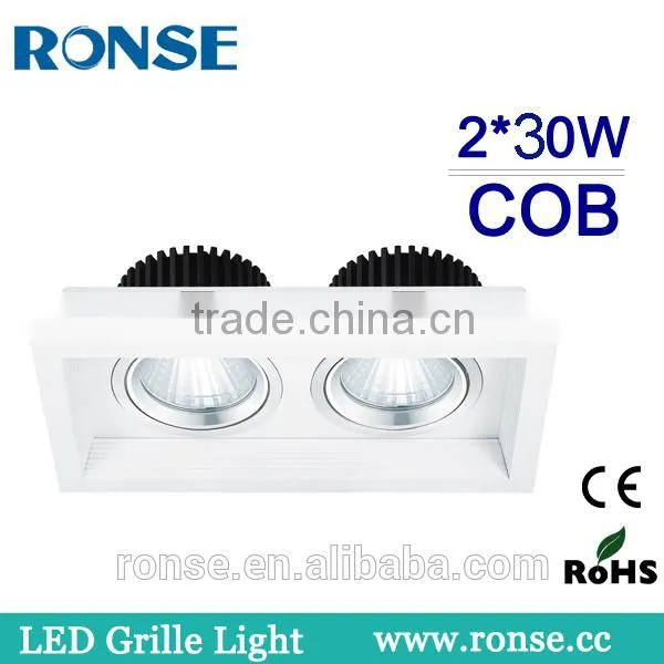 Ronse Chinese led light factory led grille light cob two heads 2*30W (RS-2114-2(C))