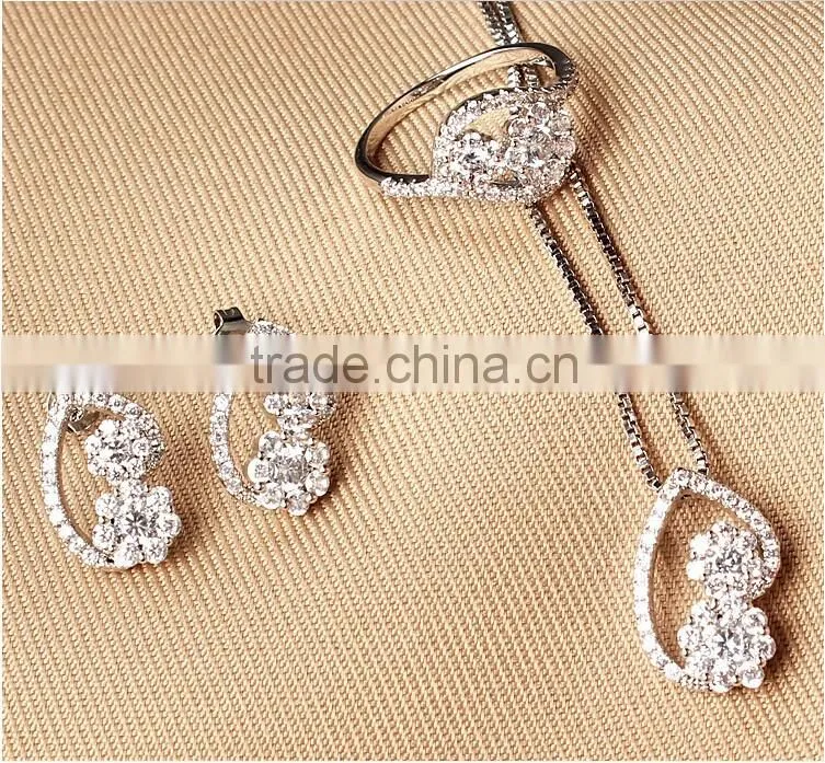 Alibaba new product cubic zirconia jewelry necklace set,unique jewelry set