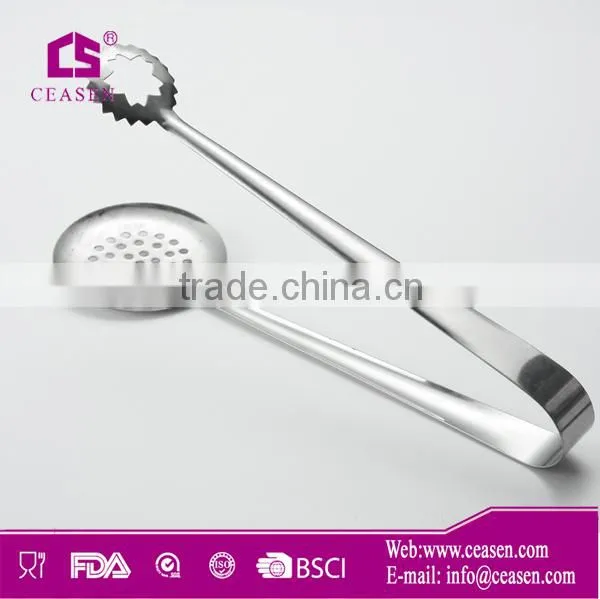 Kitchen promotional stainless steel oil strainer tongs serving tongs