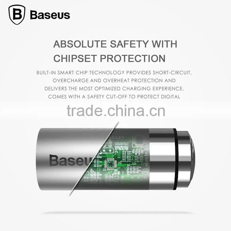 Baseus original carQ series USB QC3.0 car charger for iphone 6/6s/6 plus/Samsung s7 2.8A quick charging metal car charger