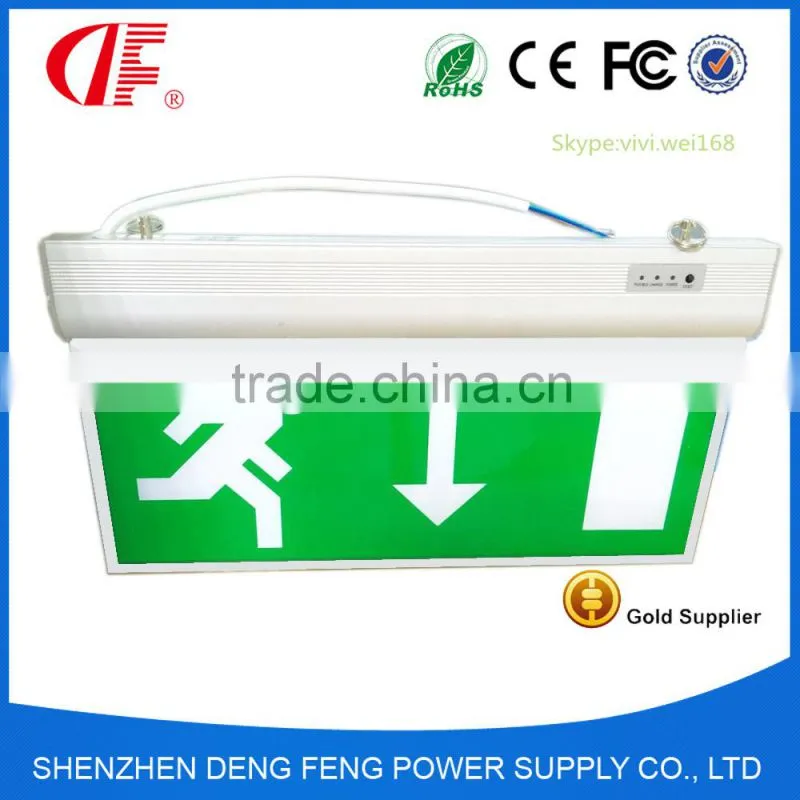 3W Hot Sell Rechargeable LED Fire Emergency Exit Sign, LED Acrylic Exit Sign