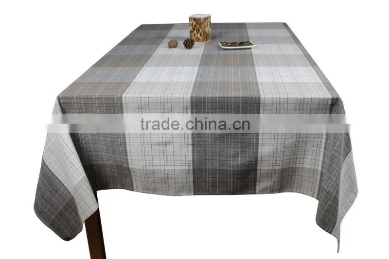 100% Polyester home use fashion check cheap table cloth
