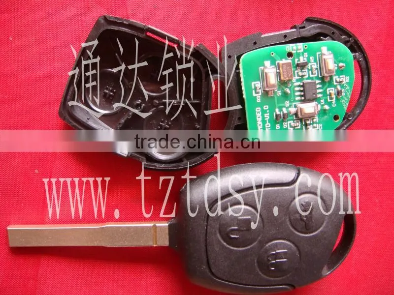 Tongda 3 B remote key , Remote key 3 button 433mhz with 4D glass transponder for focus Remote