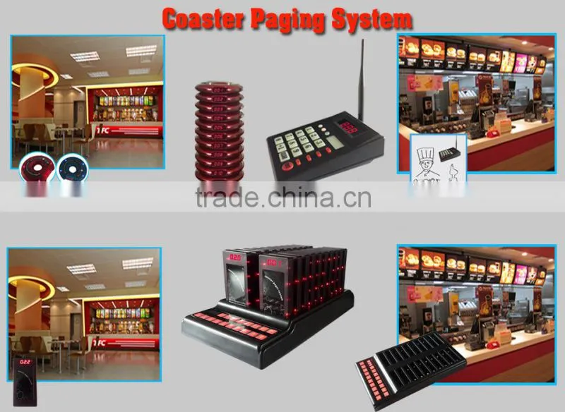 Wireless guest paging system restaurant call pager wireless coaster pager system vibrating pager