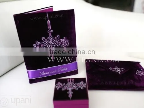 Purple Velvet Wedding Invitation