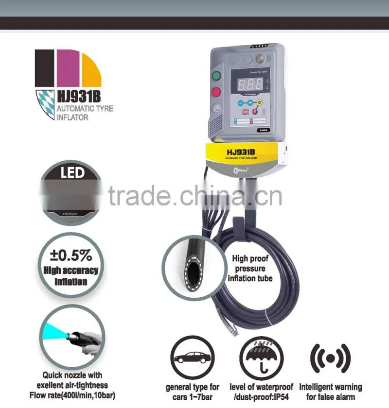 HPMM HJ931B Full Automatic Car Tire Air Inflator LED Display Wall Mounted with CE