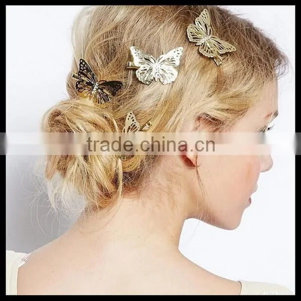 Gold Butterfly Hair Pins Golden Butterfly Bobby Pins Butterfly Hair Clips Hair Pins Bobby PIn