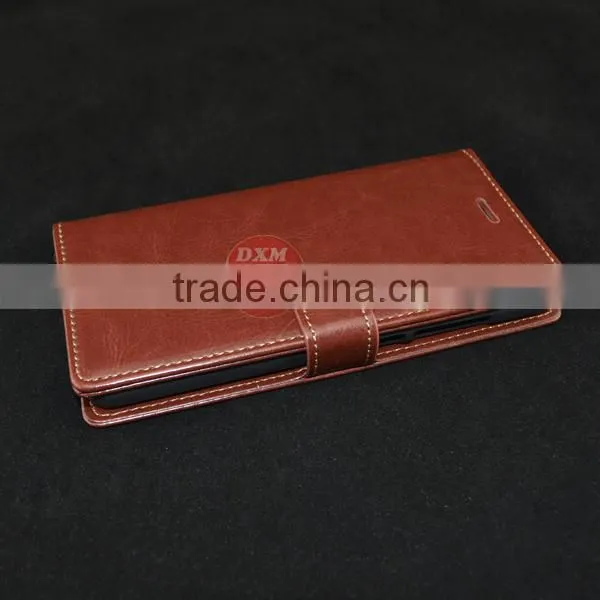 Luxury Crazy horse wallet leather case for xiaomi redmi note case with card slots
