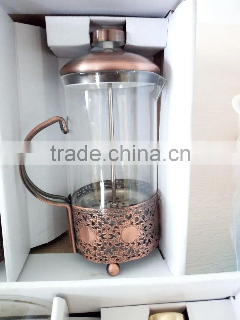 borosilicate glass French press stainless steel coffee press in coffee&tea sets