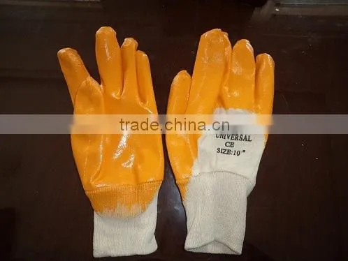 Nitrile coated work gloves yellow rubber work gloves