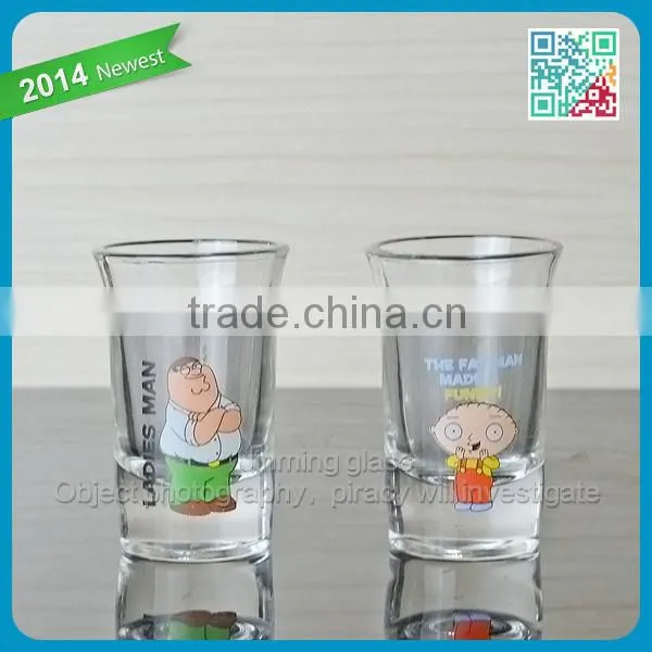 Hot sale thick bottom tumber whiskey shot glass used in christamas party christamas whiskey glass wholesale