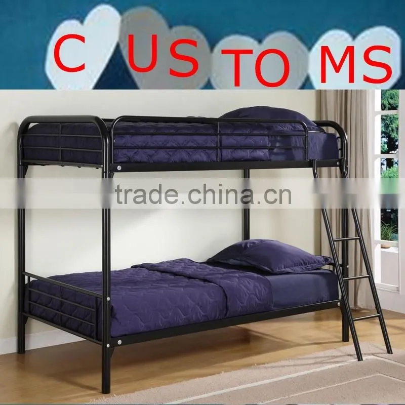 Blue color metal commercial grade bunk beds