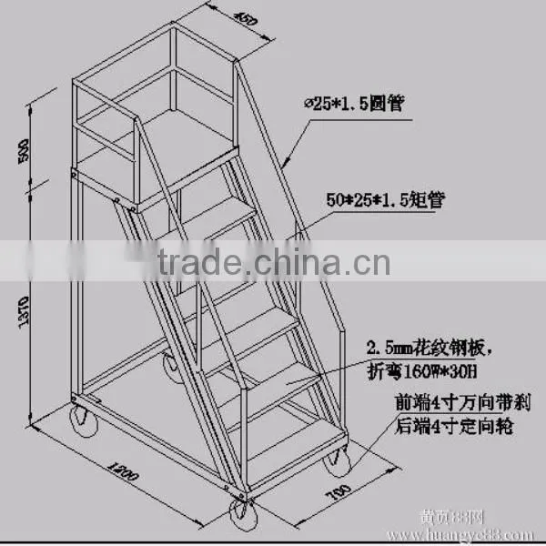 attic ladder steel ladder for supermarket storage