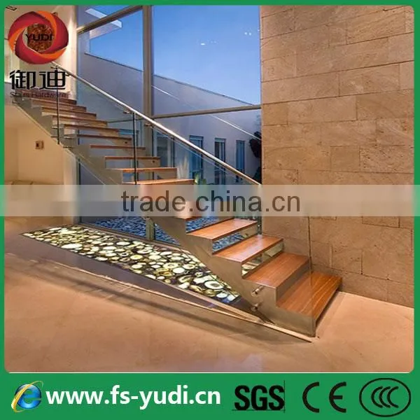 modern straight glass interior metal staircases factory