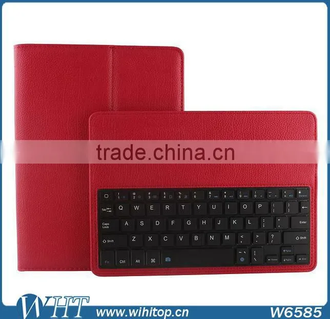 Litchi Pattern PU Leather Flip Stand Case Silicon Keyboard Cover for iPad Air 2