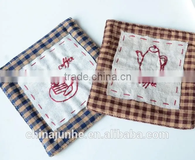 High quality handmade decorative fabric coasters made in china
