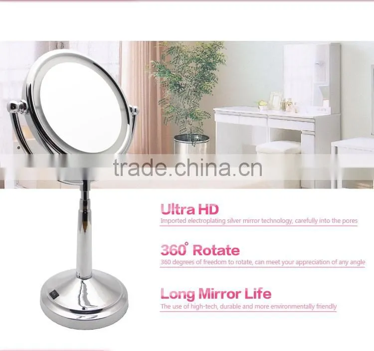 5X magnifying bathroom shaving mirror with LED light