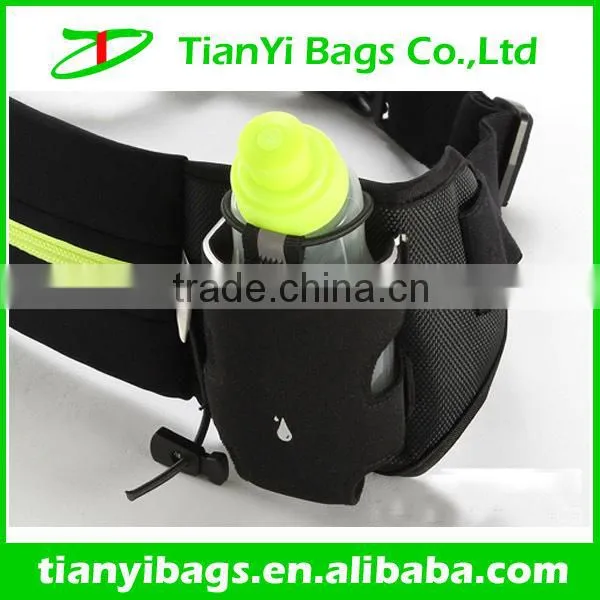 Waterproof running waist bag with water bottle,spandex running belt,elastic running bag