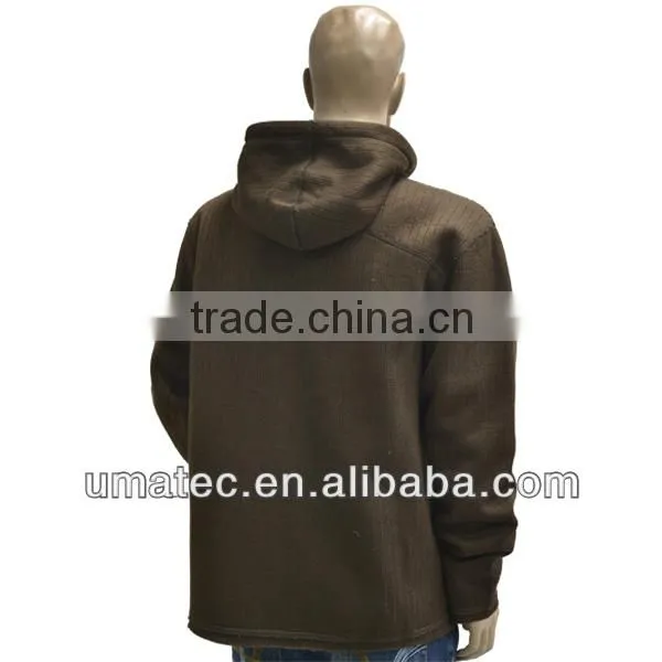 Men's Bonded Needle drop knitFleece Hooded Soft Jacket