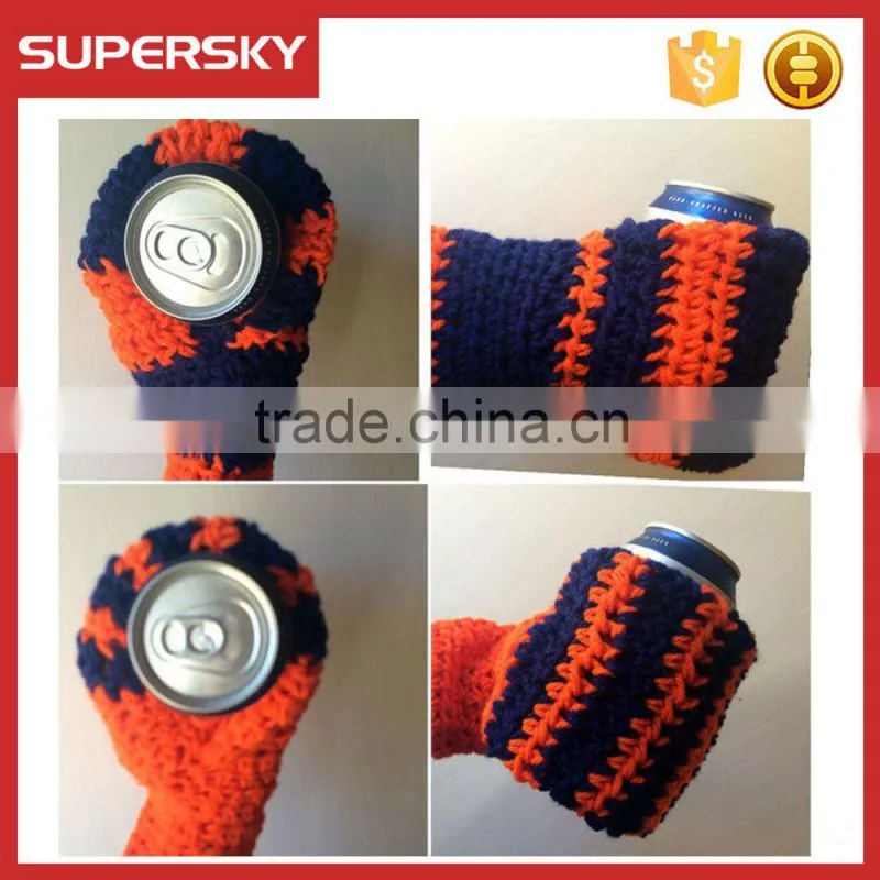 A-703 Hand Knitted Drink Mittens Crochet Beer Mitten Cosy Crochet Bottle Hand Holder