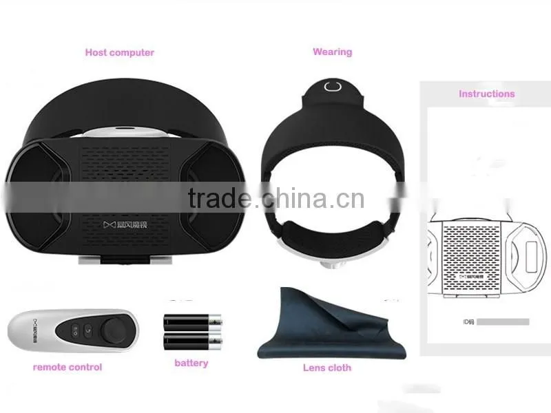 baofeng 4.0Virtual Reality 3D glasses a black helmet VR goggles for 4.7-5.5 inch Smartphones With Remote Control