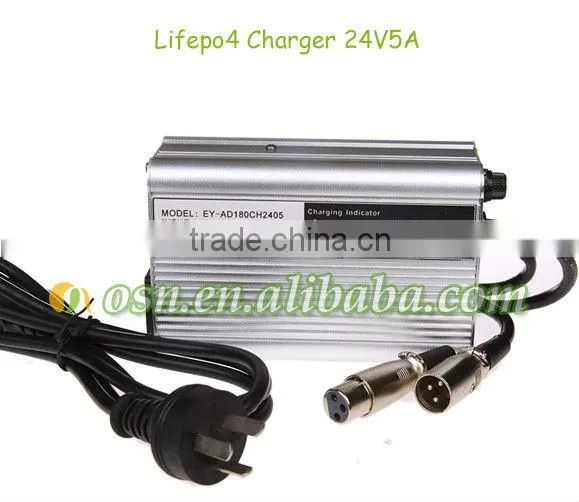 lifepo4 24V5A battery charger with aluminum case
