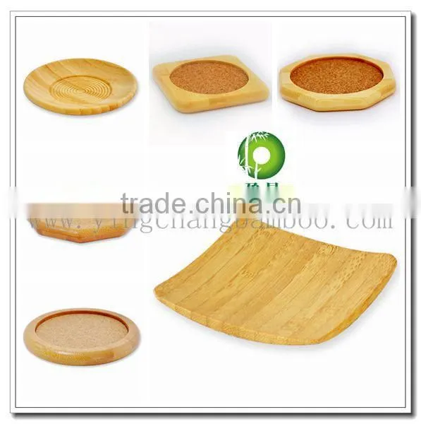 small round bamboo snack plates