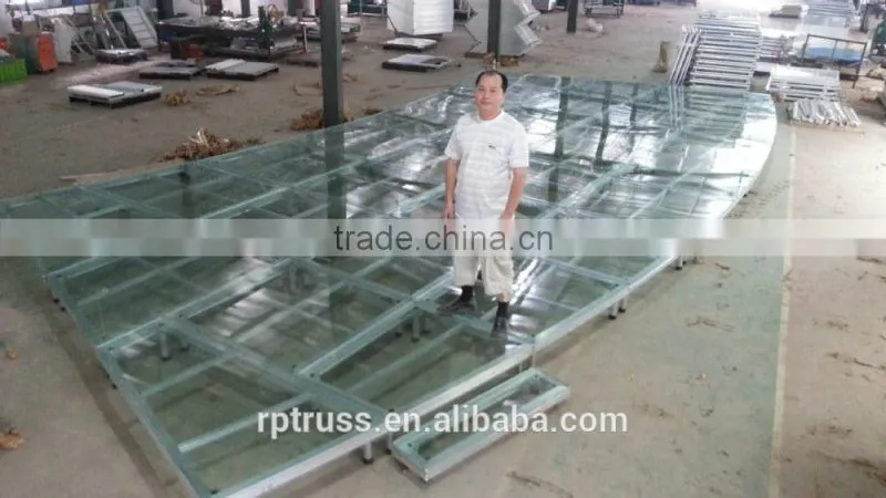 acrylic stage for event rental and performance show