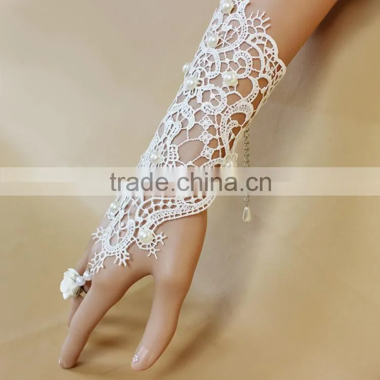 white pearl slave bride braclet, pearl lace bracelet