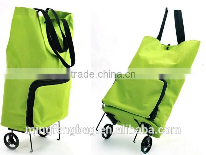 Waterproof 600D Oxford Foldable Trolley Shopping Bag Super capacity