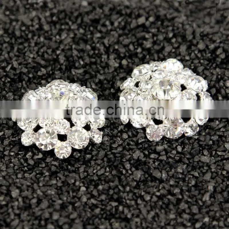 Seasofbeauty 3cm Pretty Rhinestone Button Shank Button Embellishment