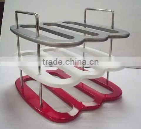 Stylish 3 tiers Coloful Wine Rack with Holes for Bottle Storage