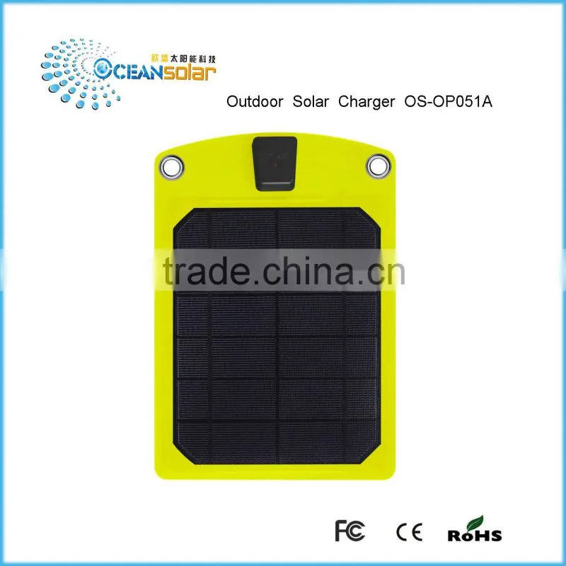 5W Solar power bank for iphone samsuang ipad laptop tablet, solar mobile charger charging for mobile phone