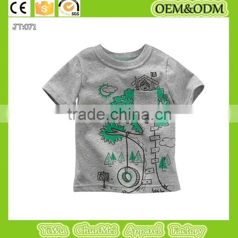 Children's t-shirt Tree t-shirt 100% cotton t shirt price organic kids baby clothes wholesale