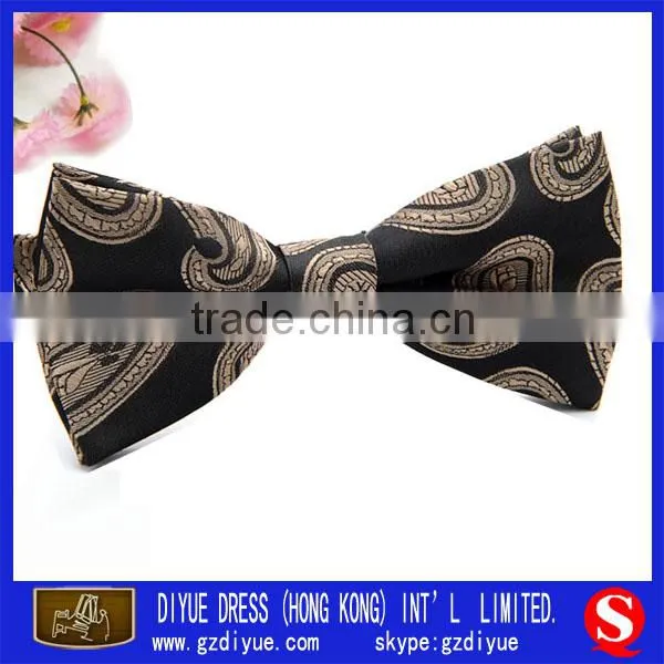 Men's polyester satin black bow tie