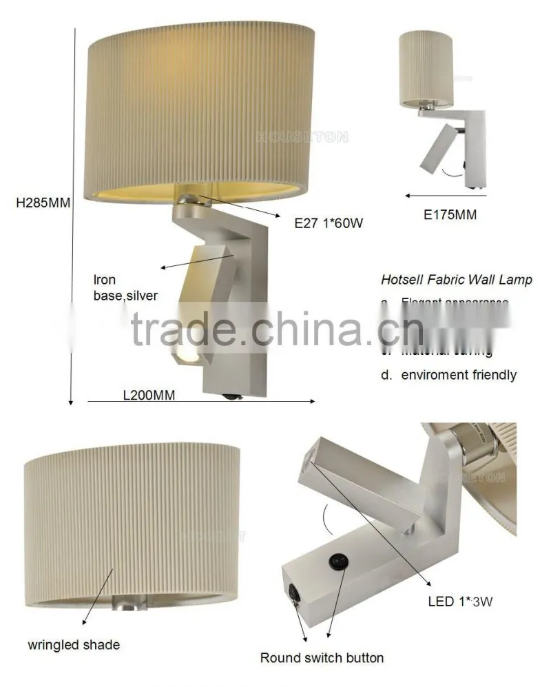 Two heads hotel decorative wringle shade led wall sconce,hotel decorative wringle shade led wall sconce,led wall sconce WL1082