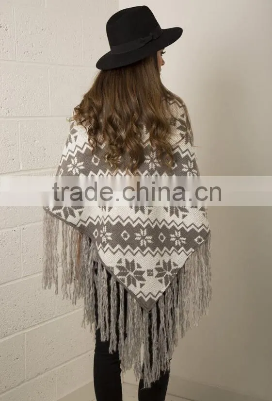 Wholesale women knit poncho, womens knitting pattern poncho, poncho knitwear for women