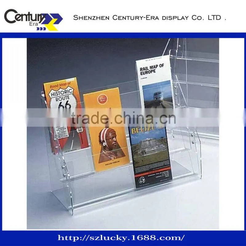 Acrylic folder holder unique design file rack ,custom all shape sign holder