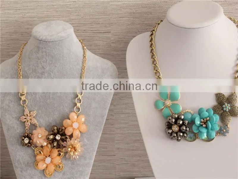 Crystal jewelry necklace, flower choker necklace, Fashion Necklace Gold Necklace