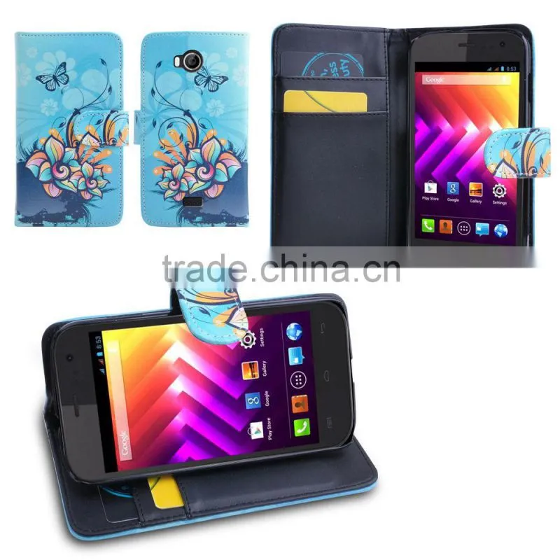 Printing PU Leather Wallet Case For Wiko IGGY