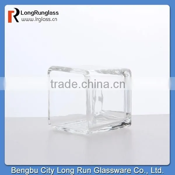 LongRun popular crystal glass candlestick with square bottom