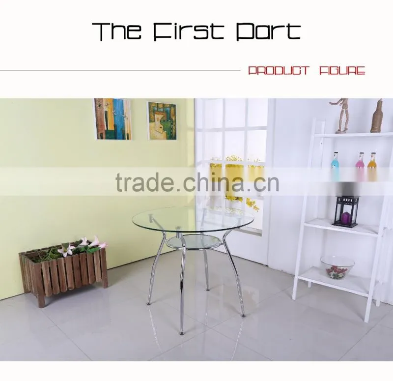 Round glass restaurant dining table