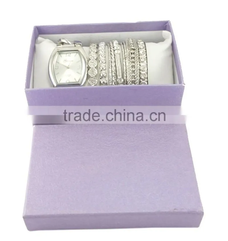 Good quality Fashion watch box long purple box pillow inner 13.8*8.8*7.8cm jewelry paper box