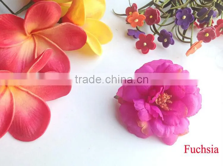 Elegant Silk Fabric Hair Flower Decoration Flower Artificial Cute Peony Hair Flower Clip